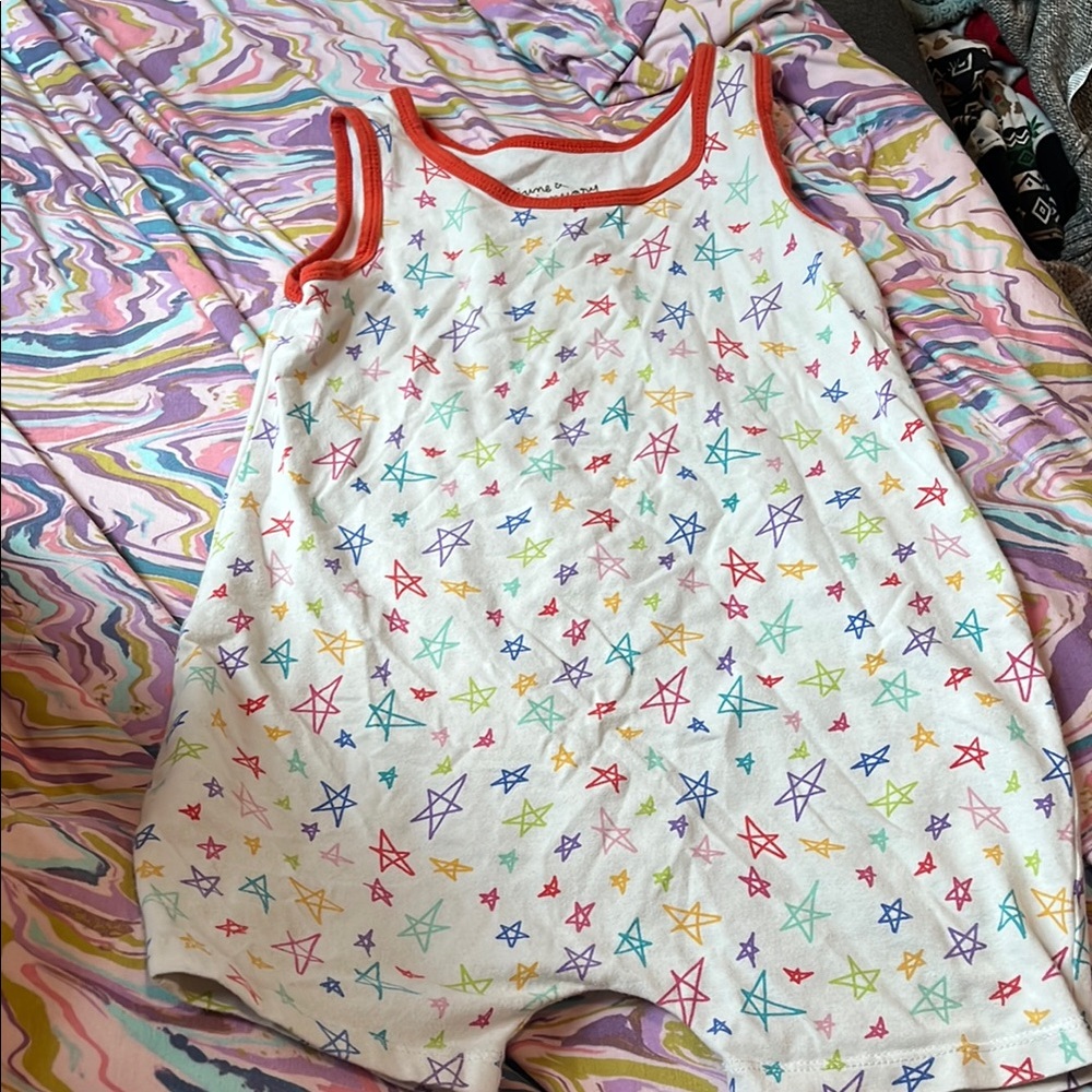 B46 June&January 2t Cotton Colorful Star Print Sleeveless Romper